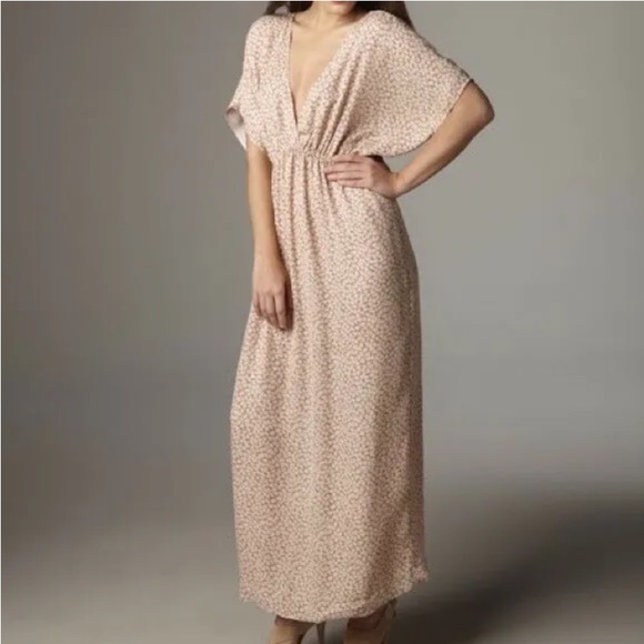 Anthropologie Dresses & Skirts - Anthropologie The Addison Story Pink Budding Dahlia 100% Silk Maxi Dress SZ XS